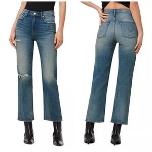 Hudson Remi High Rise Straight Leg Ankle Jeans in Destructed Coastal